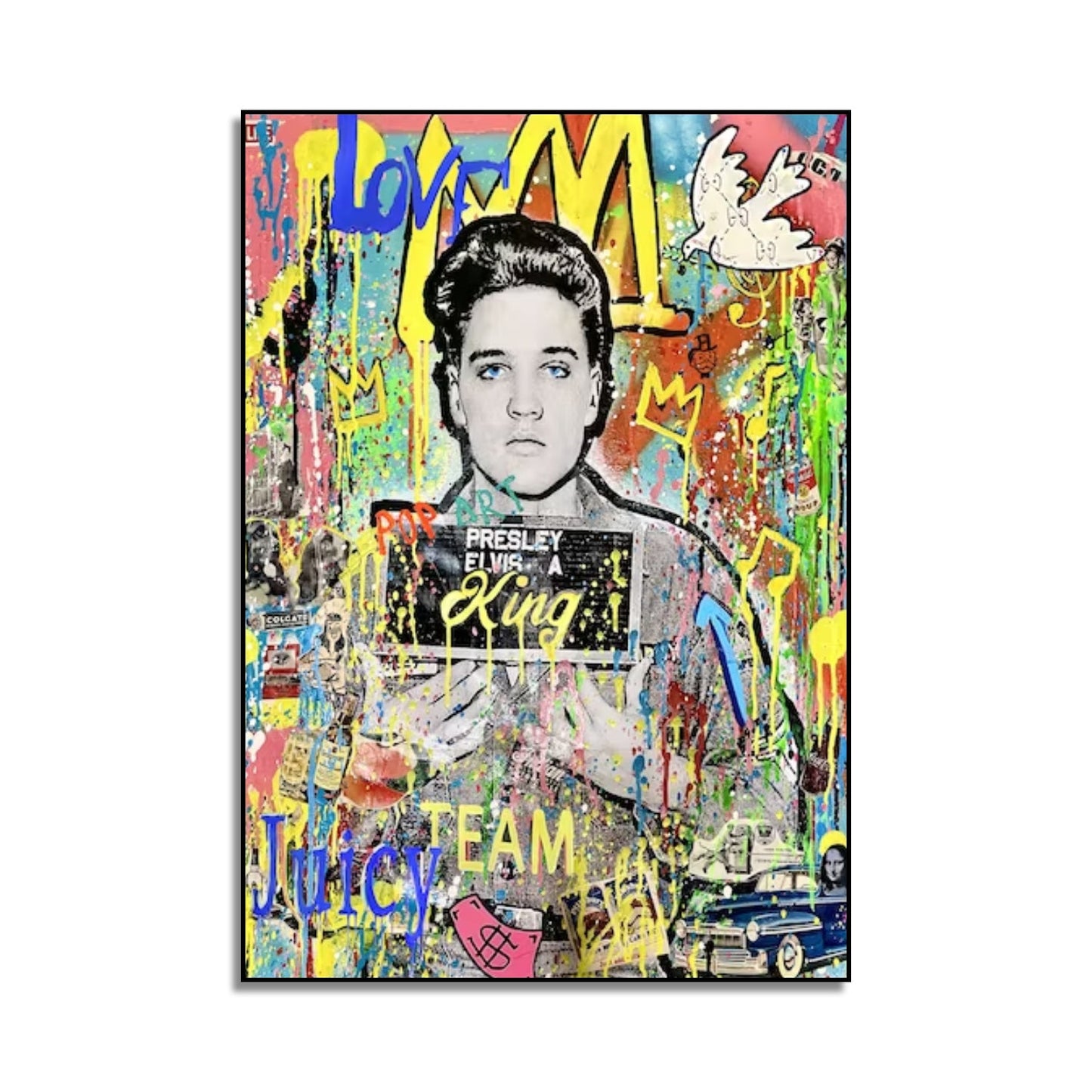 Banksy Style Famous Elvis Presley Pop Art Modern Painting