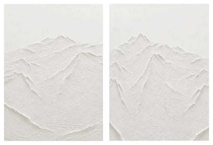 3D White Textured Mountain Ranges Abstract Living Room Oil Painting