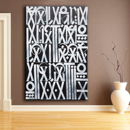 Black and Silver Retna Replica Graffiti Pop Art