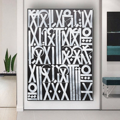 Black and Silver Retna Replica Graffiti Pop Art