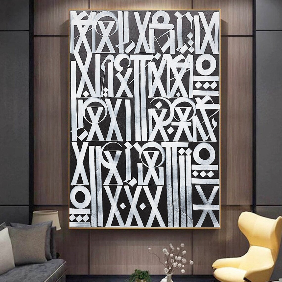 Black and Silver Retna Replica Graffiti Pop Art