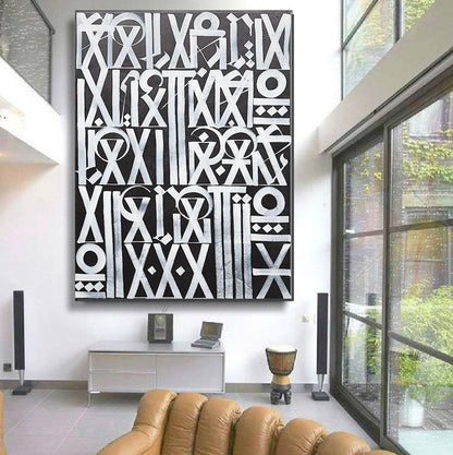 Black and Silver Retna Replica Graffiti Pop Art