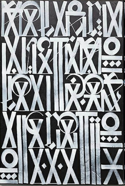 Black and Silver Retna Replica Graffiti Pop Art