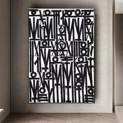 Black and White Retna Replica Graffiti Hand Crafted Art