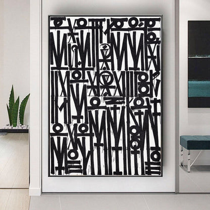 Black and White Retna Replica Graffiti Hand Crafted Art