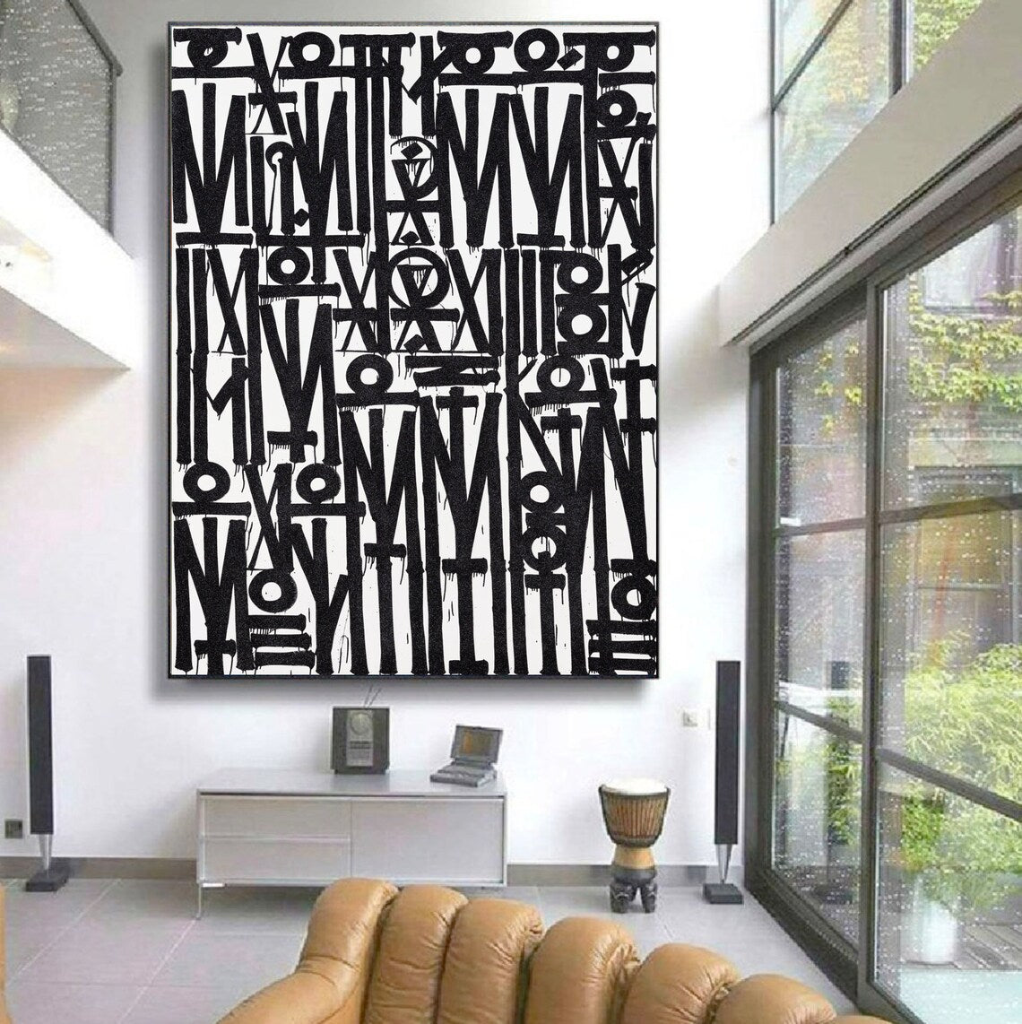 Black and White Retna Replica Graffiti Hand Crafted Art