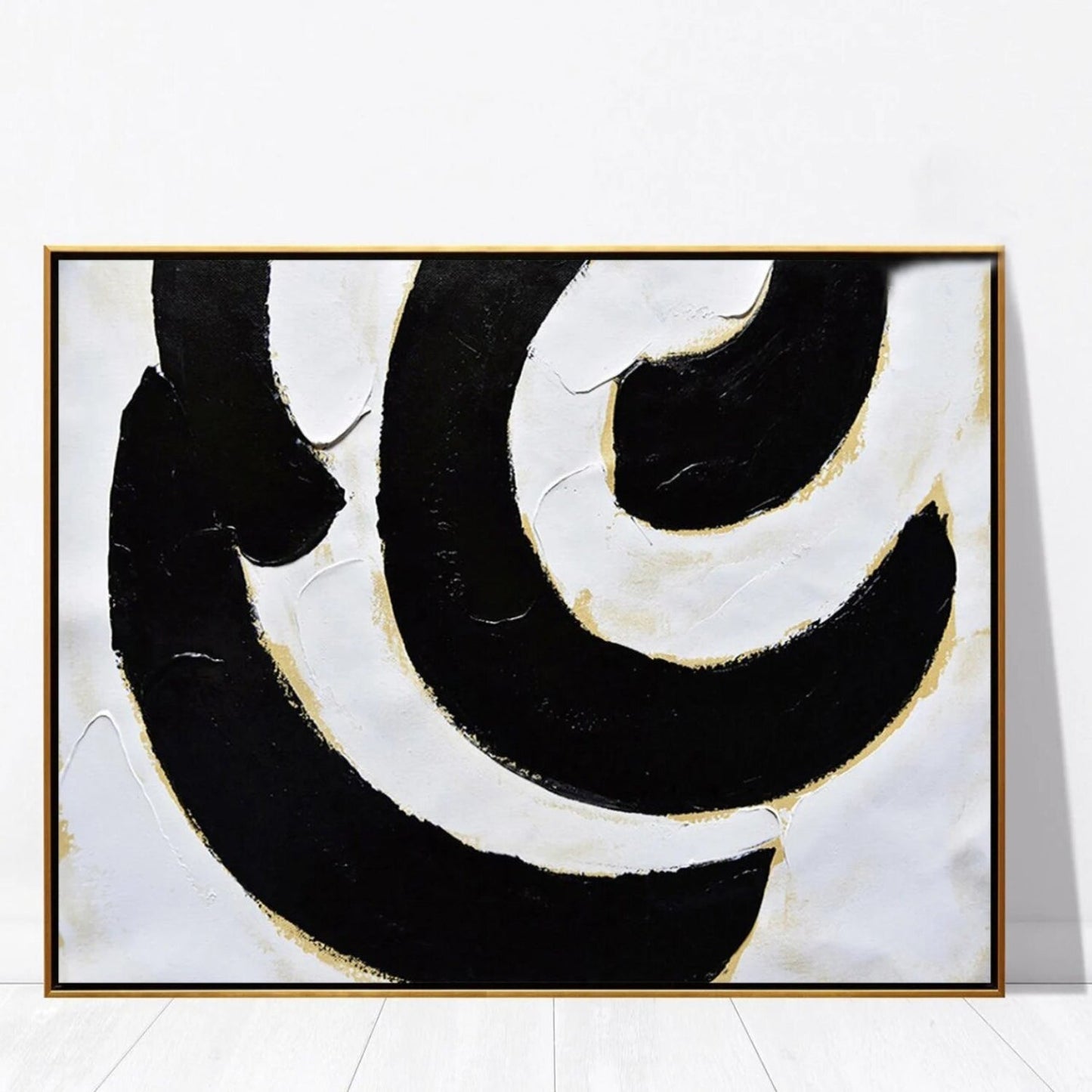 Swirl Black and White Minimalist Abstract Art