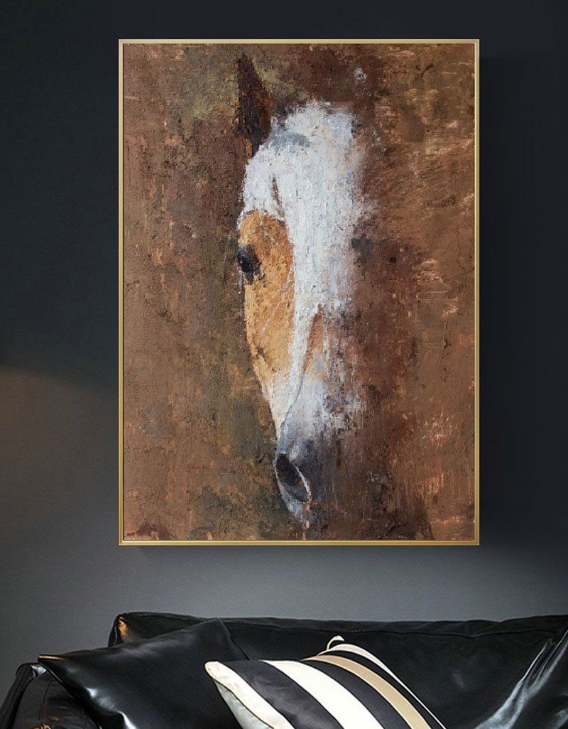 Brown Abstract Horse Art #ANH01