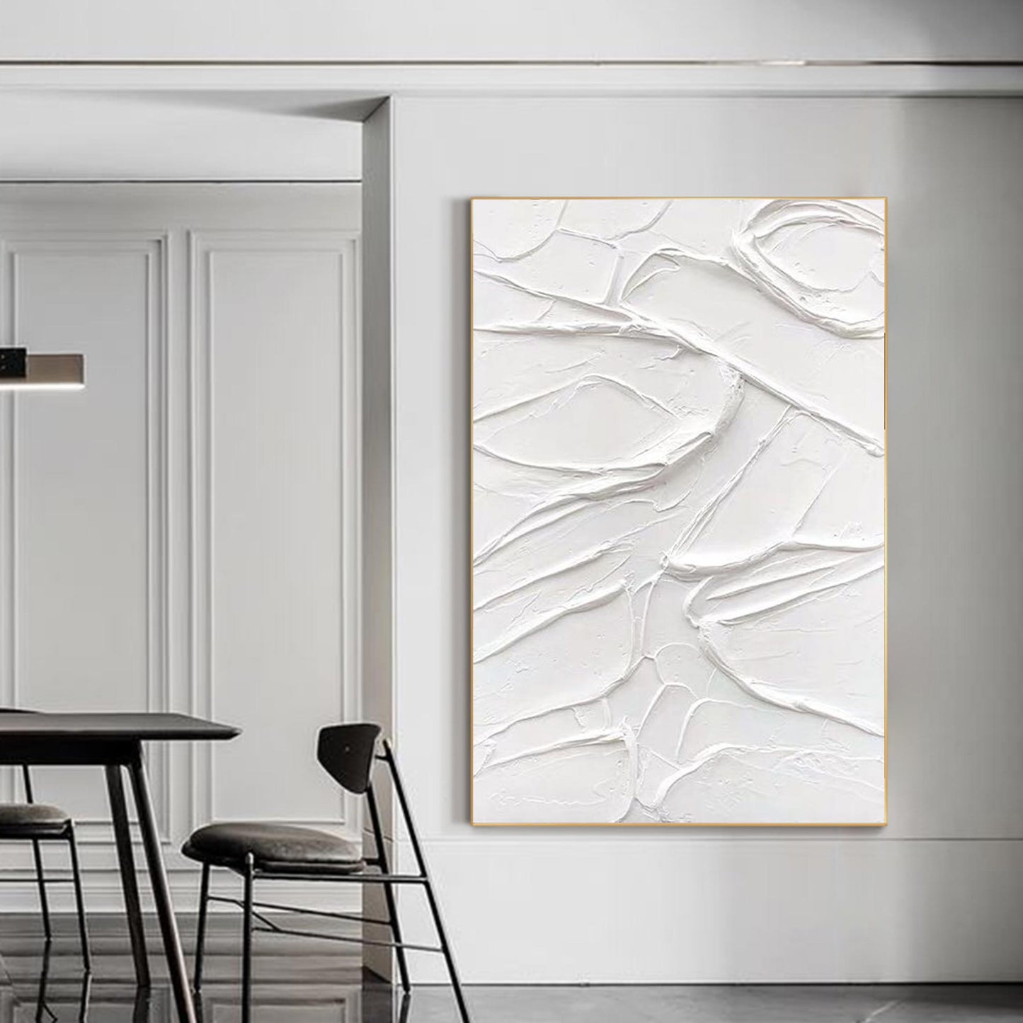 White Abstract Painting #ABAV142