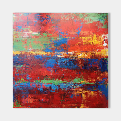 Red Abstract Art 40'' X 40'' #IS07