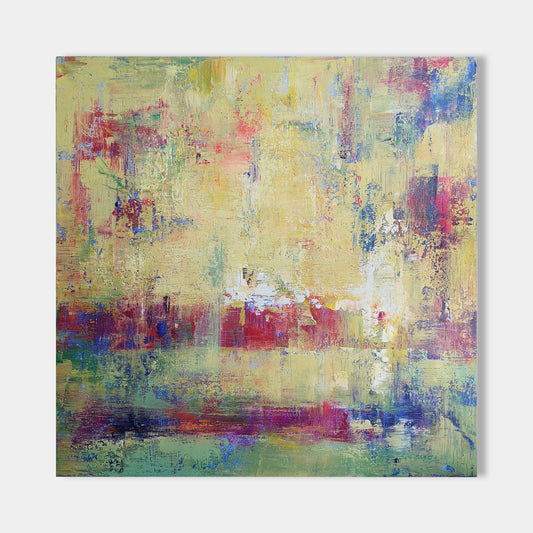 Yellow Abstract Art 40'' X 40'' #IS09