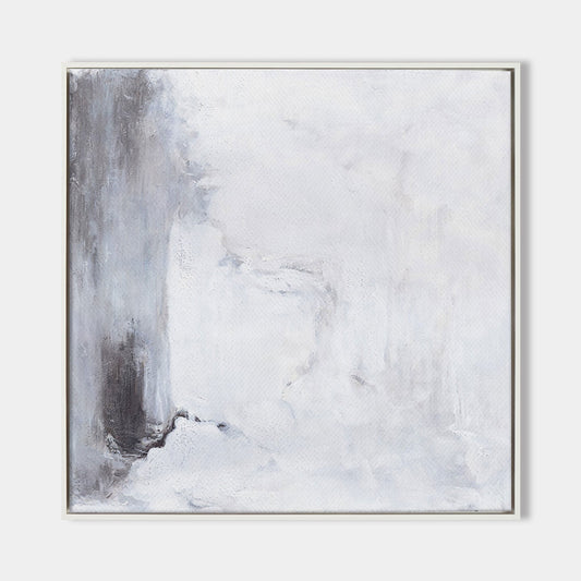 Gesy White Minimalist Abstract Minimalist Painting #ABAS06