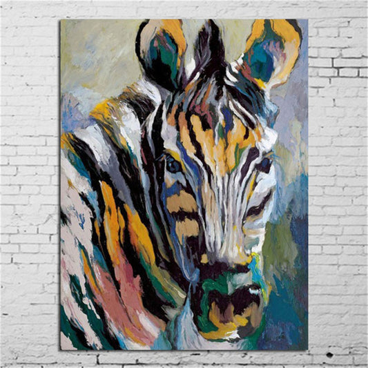 Colorful Zebra Hand Painted Decorative Art