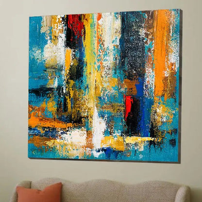 Colourful Abstract Cityscape Acrylic Canvas Art