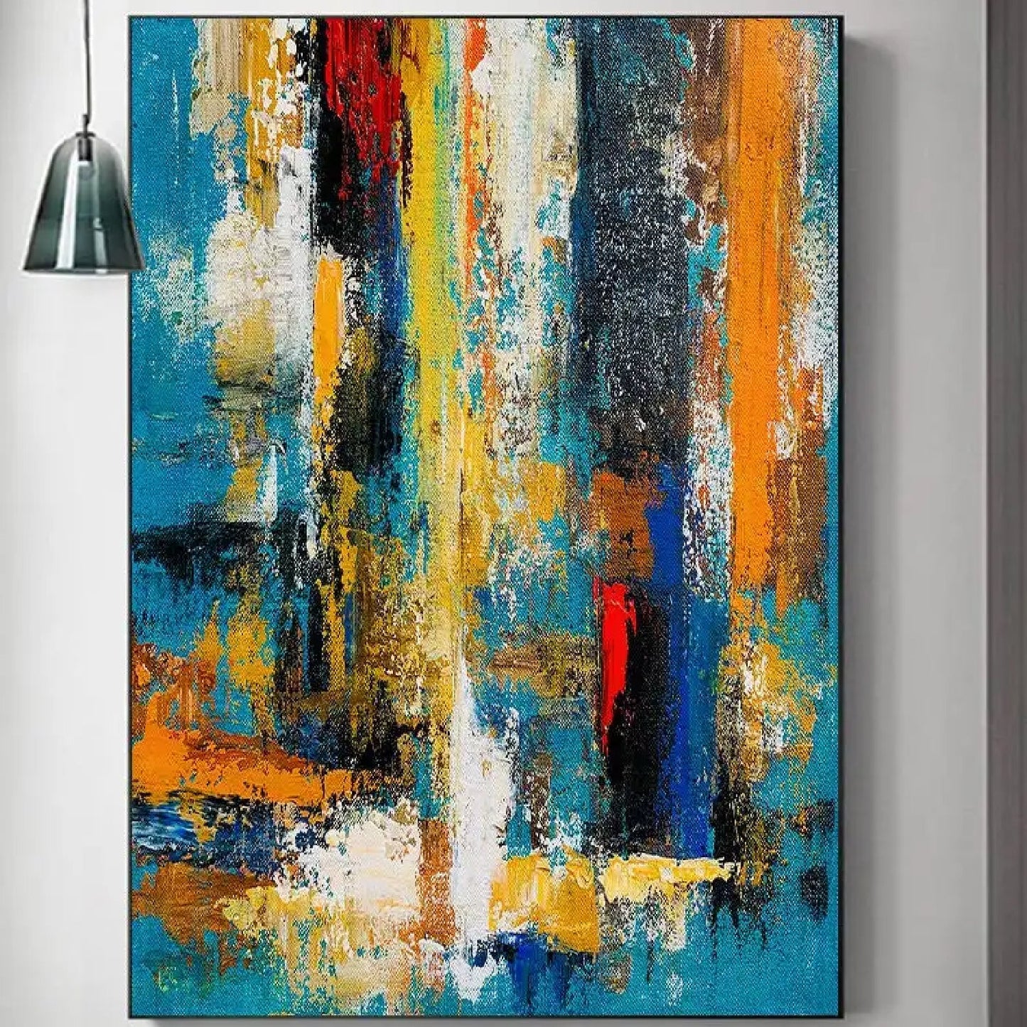 Colourful Abstract Cityscape Acrylic Canvas Art