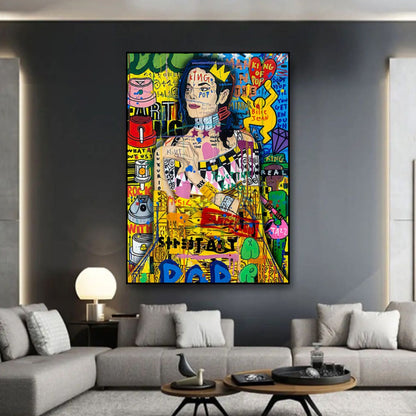 Colourful Banksy Style Michael Jackson Pop Art Painting