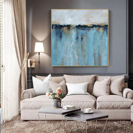 Contemporary Abstract Painting with Shining Accents