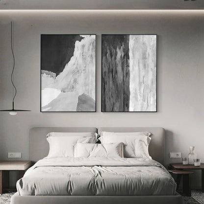 Custom Black White Texture Set of 2 Home Living Wall Art