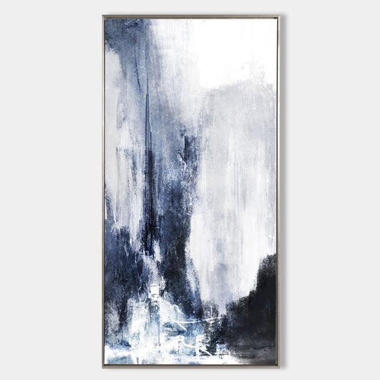 Blue White Abstract Painting #ABAP05