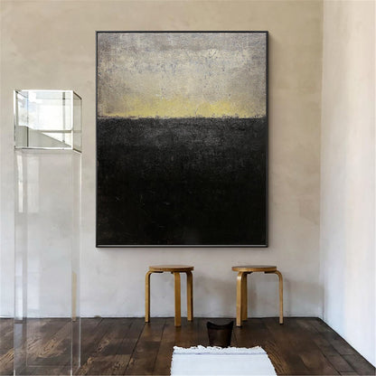 Black And Gold Minimalist Painting #ABAV169