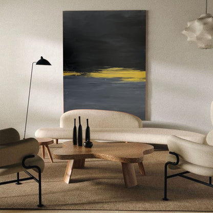 Modern Black Abstract Painting #ABAV240