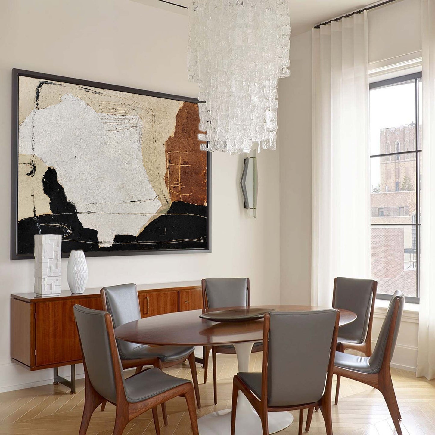 Black And Brown Abstract Painting #ABAH53