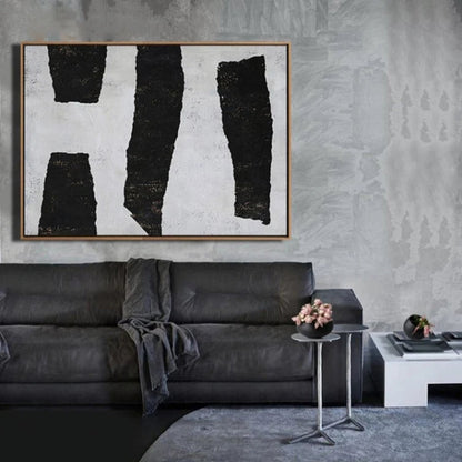 Decorative Black White Texture Minimalist Painting