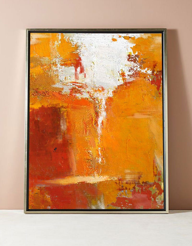 Deep Orange Abstract Painting #ABAV08