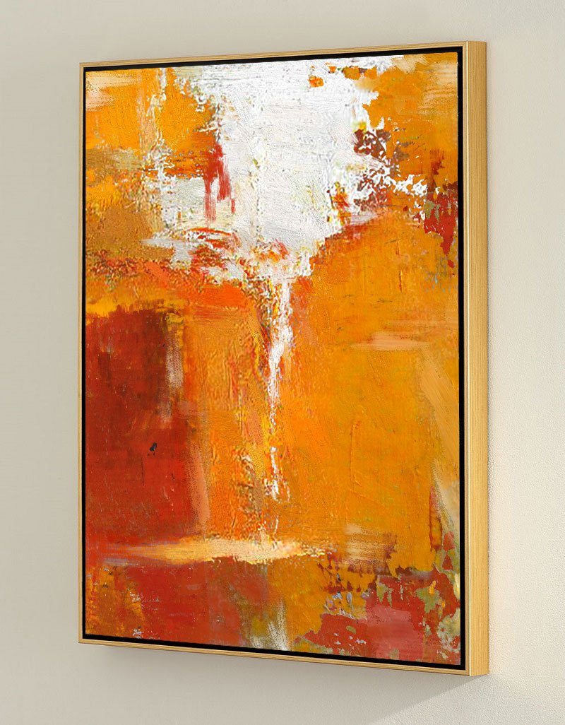 Deep Orange Abstract Painting #ABAV08