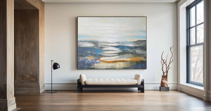 Blue Seascape Abstract Art #ABSH01