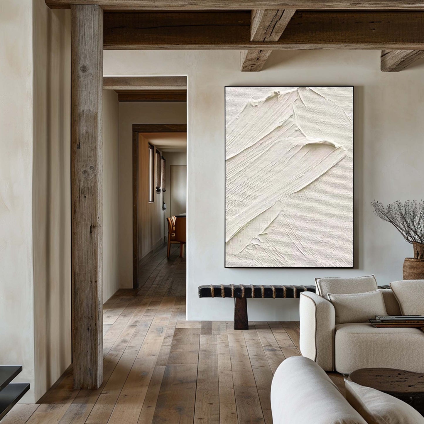 3D White Abstract Painting #ABAV287