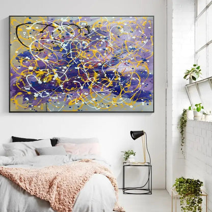 Floral Canvas Pollock Style Replica Painting