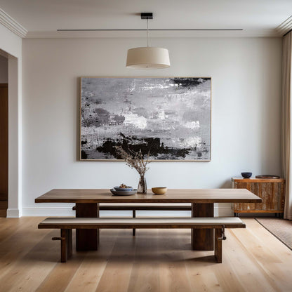 Black White Gray Abstract Art #ABAH22