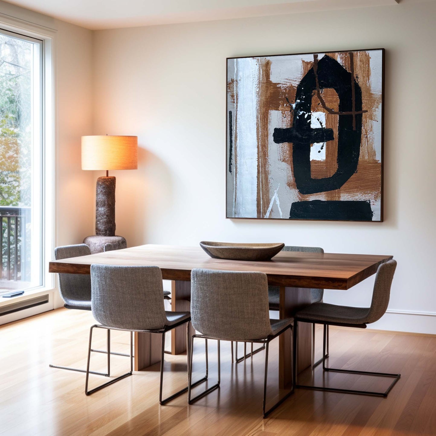 Black And Brown Abstract Painting #ABAS75