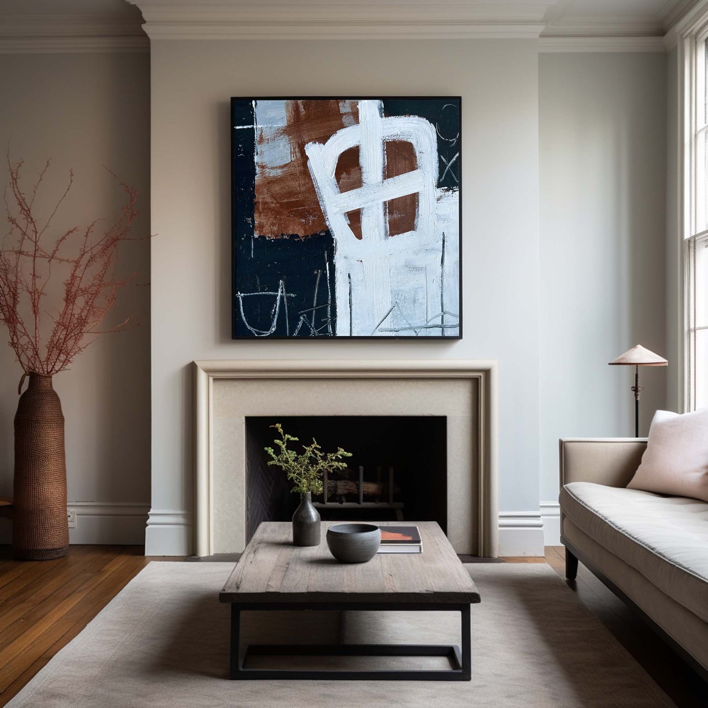 Black And Brown Abstract Painting #ABAS74