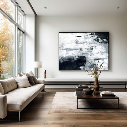 Black Gray Abstract Art #ABAH18