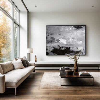 Black White Gray Abstract Art #ABAH22