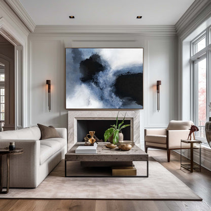 Blue Black Abstract Painting #ABAH23