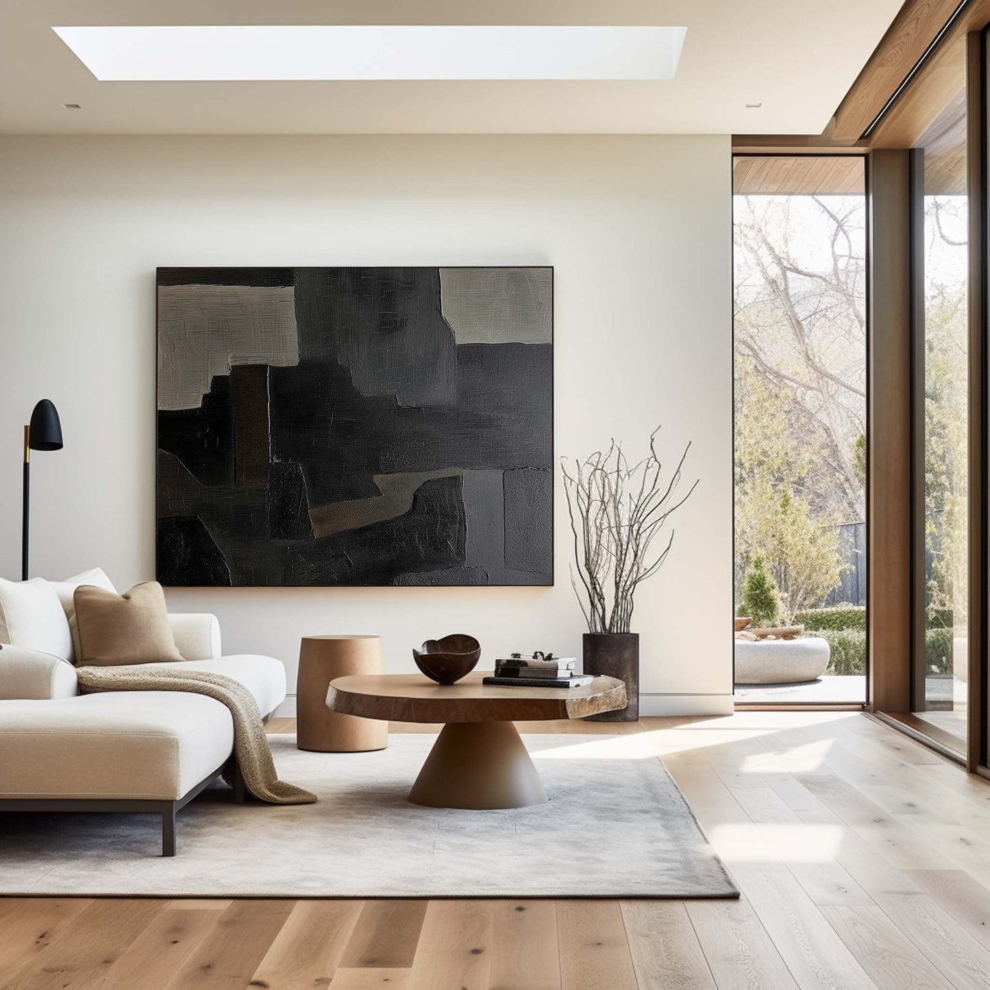 Black And Grey Abstract Painting #ABAH152