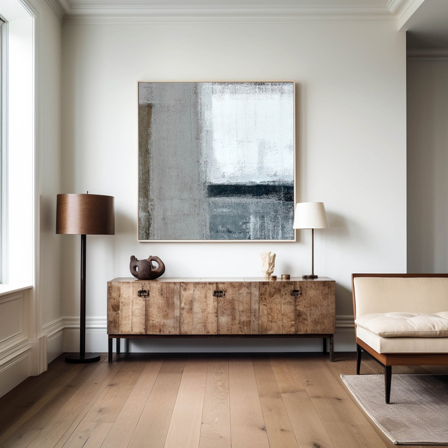 Brown Grey Abstract Art #ABAS02