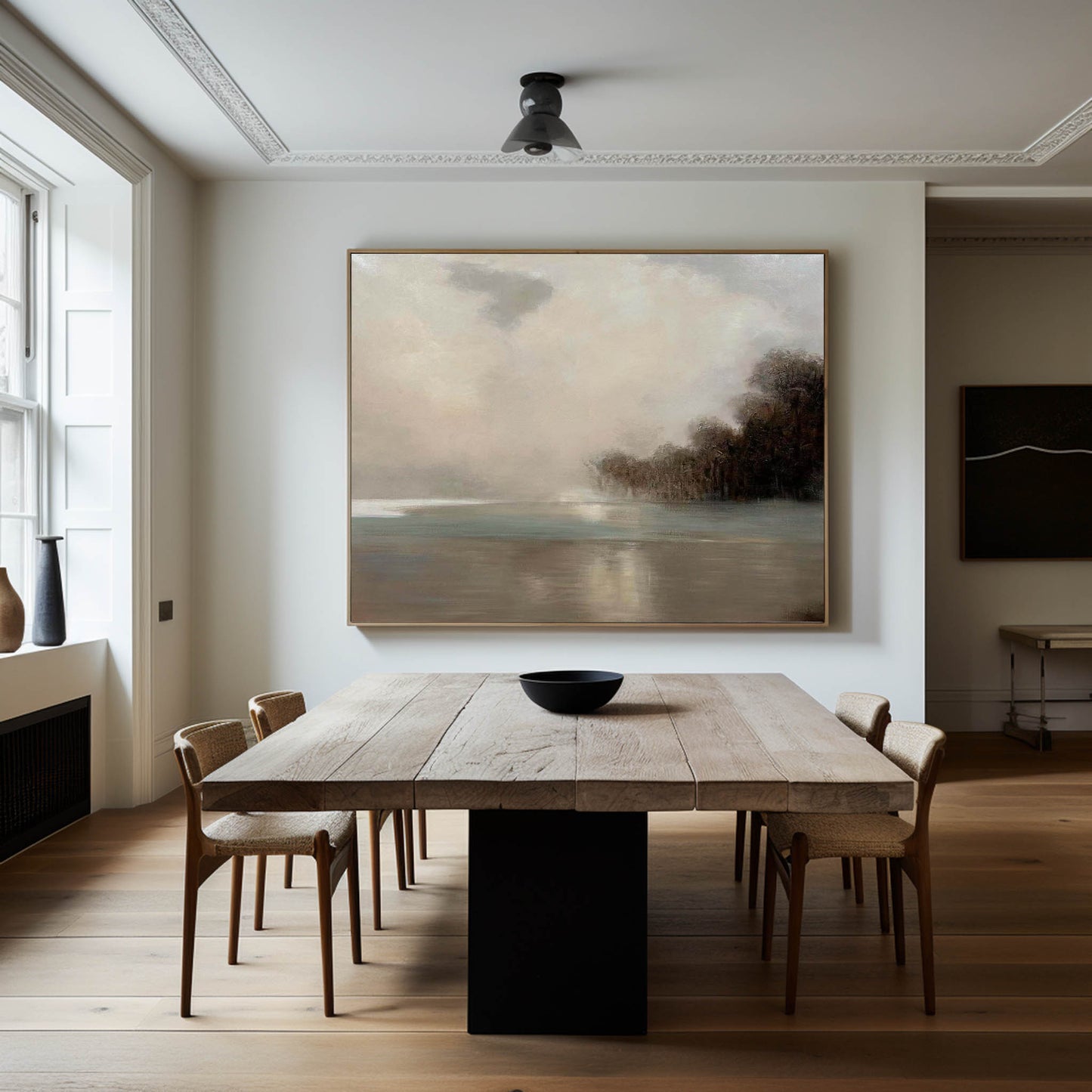 Black And Grey Abstract Painting #ABLH43