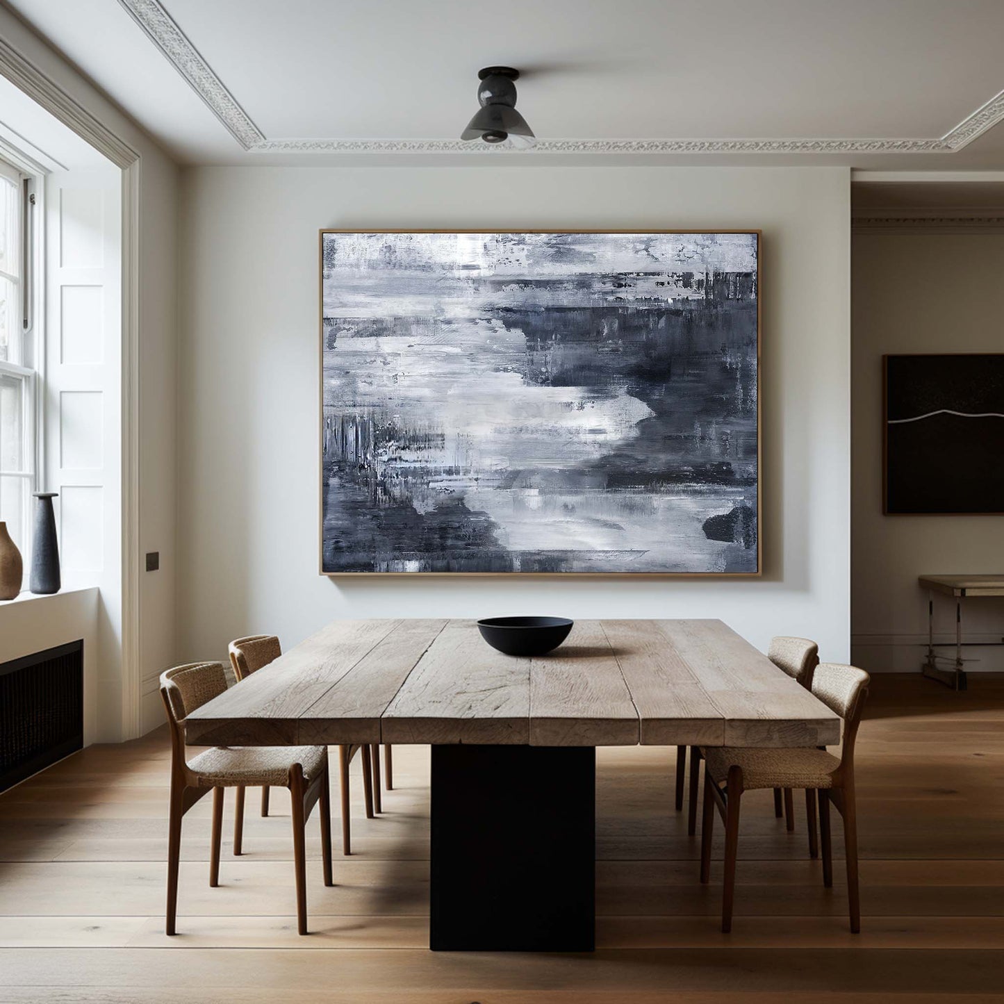 Deep Blue Abstract Coastal Painting #ABSH13