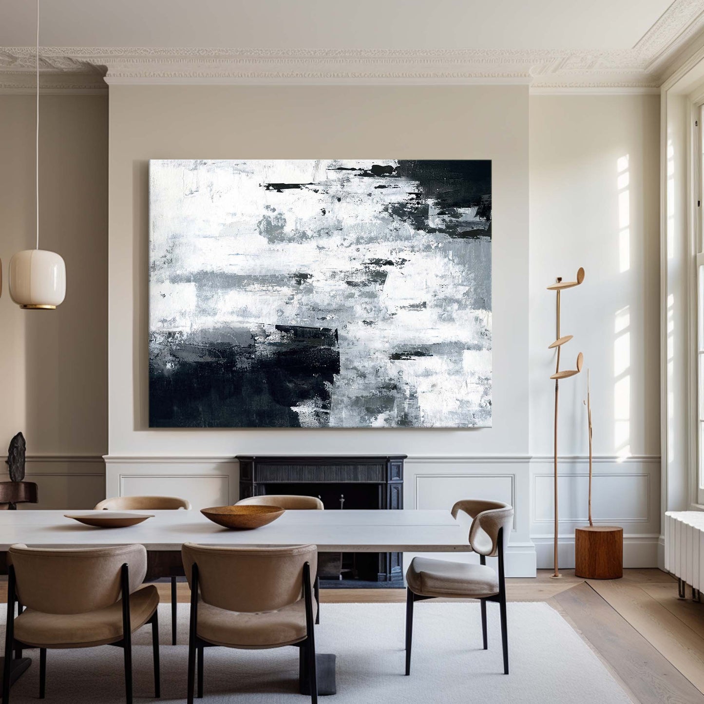 Black Gray Abstract Art #ABAH18