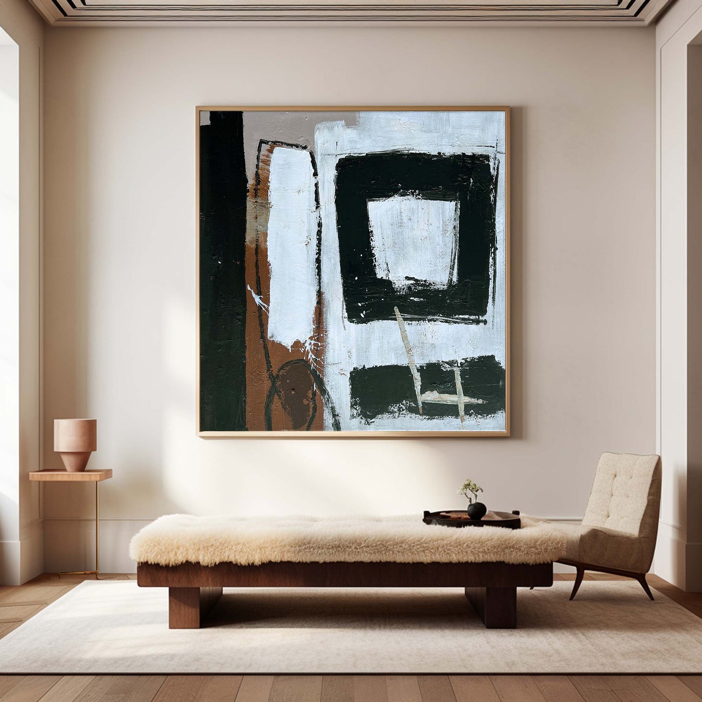 Black And Brown Abstract Painting #ABAS72
