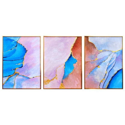 Sparkle Dividing Multicolours Set of 3 Abstract Oil Painting