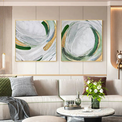 Coloured Spiral Set of 2 Home Decor Wall Painting