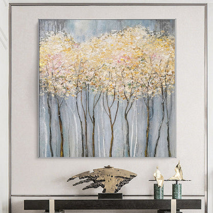 Hand Crafted square Abstract Money Tree Living Room Art