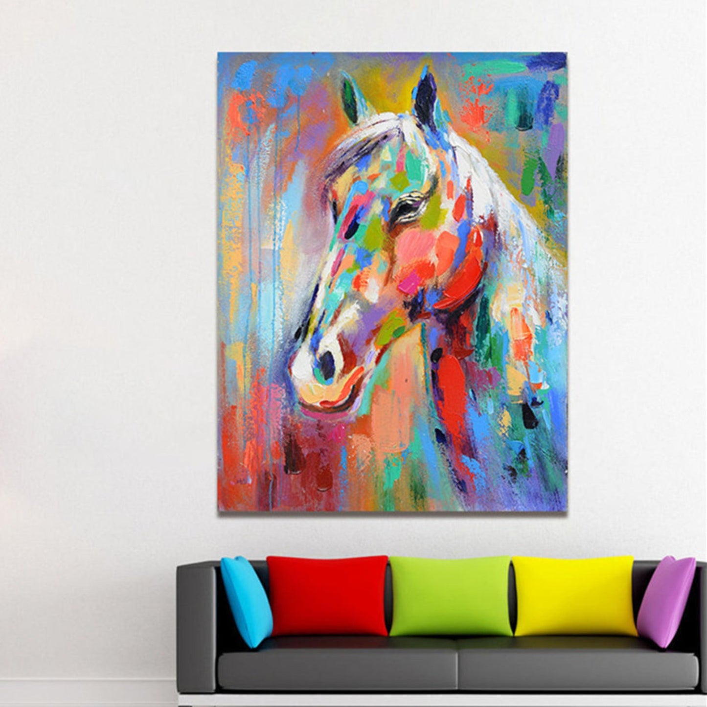 Vibrant Colours hand made Horse Painting