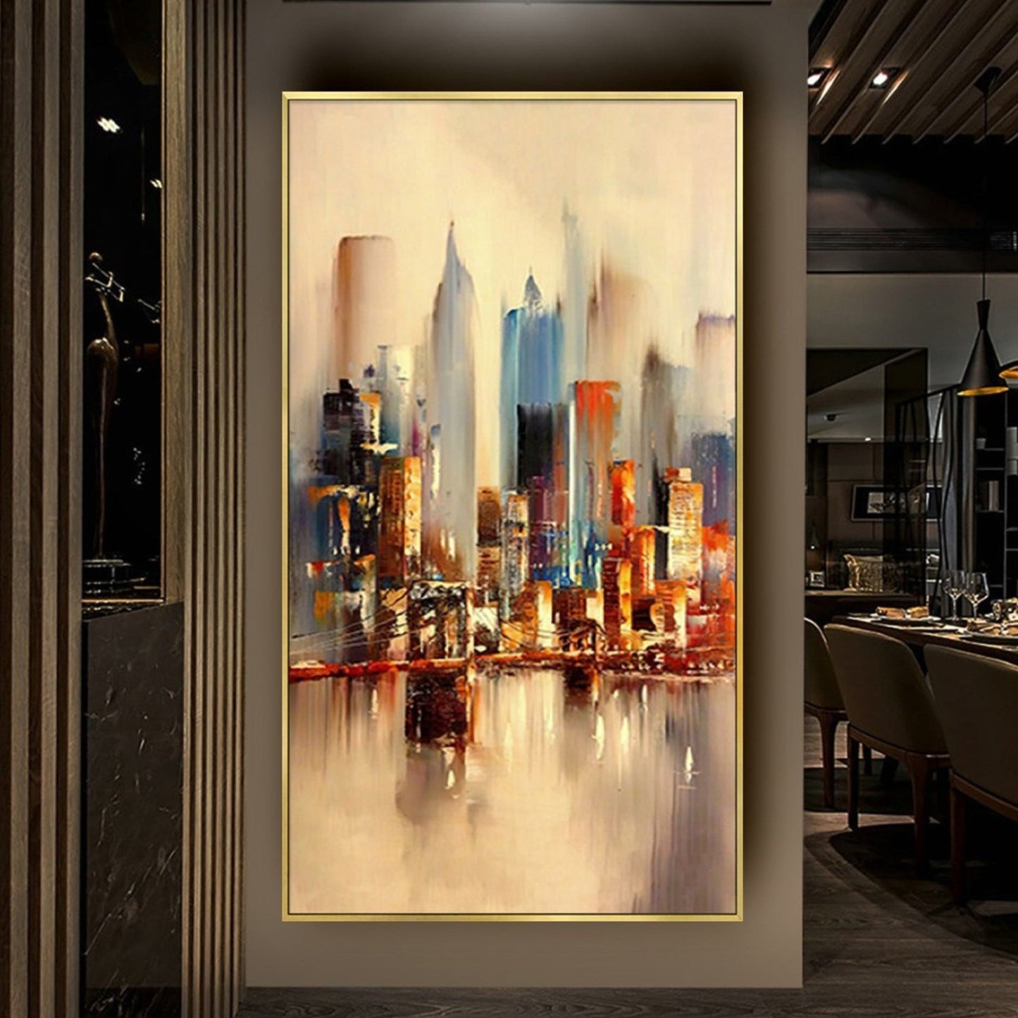 Heavy Textured Modern Cityscape Modern Art