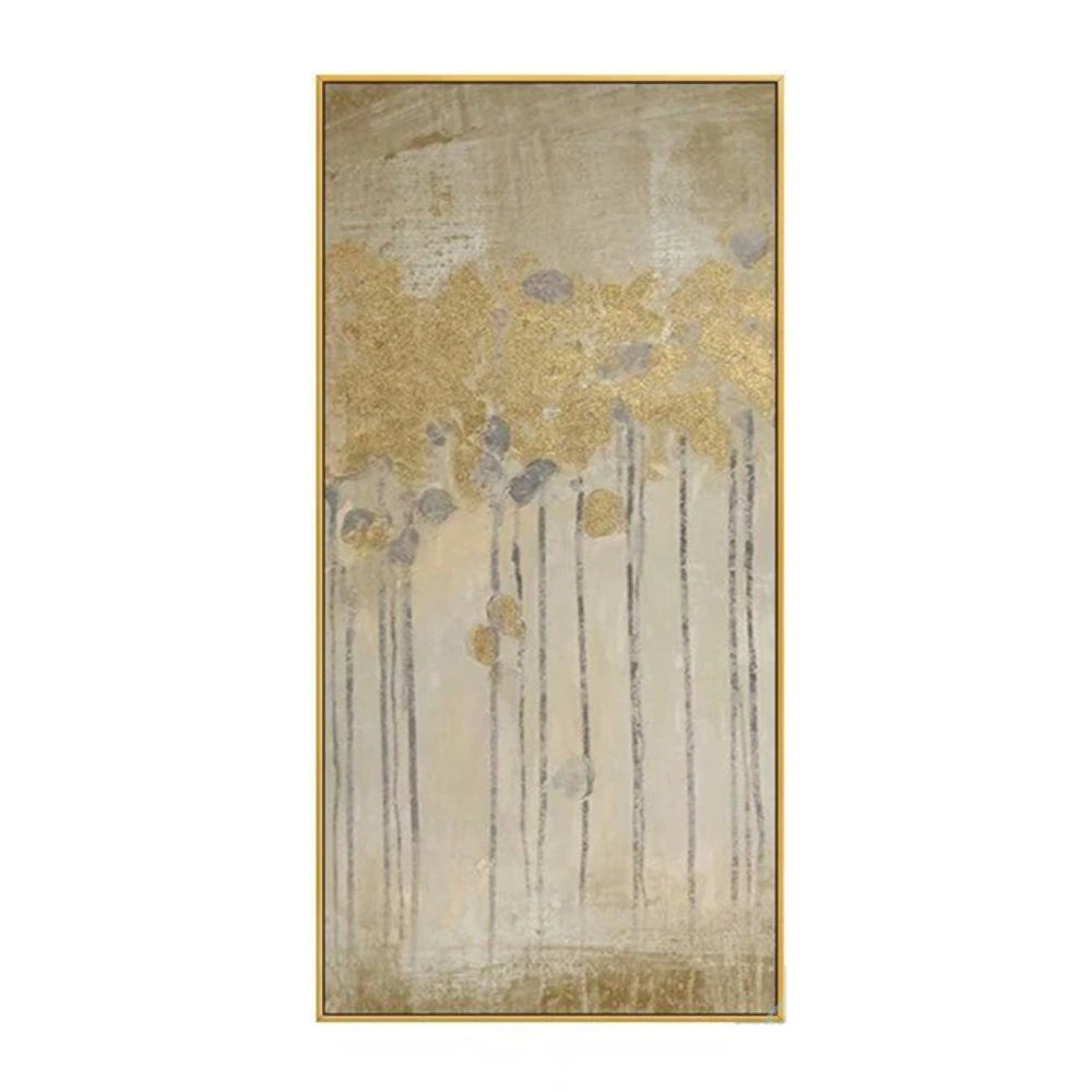 High Quality Gold Foil Trees Abstract Handmade Oil Painting